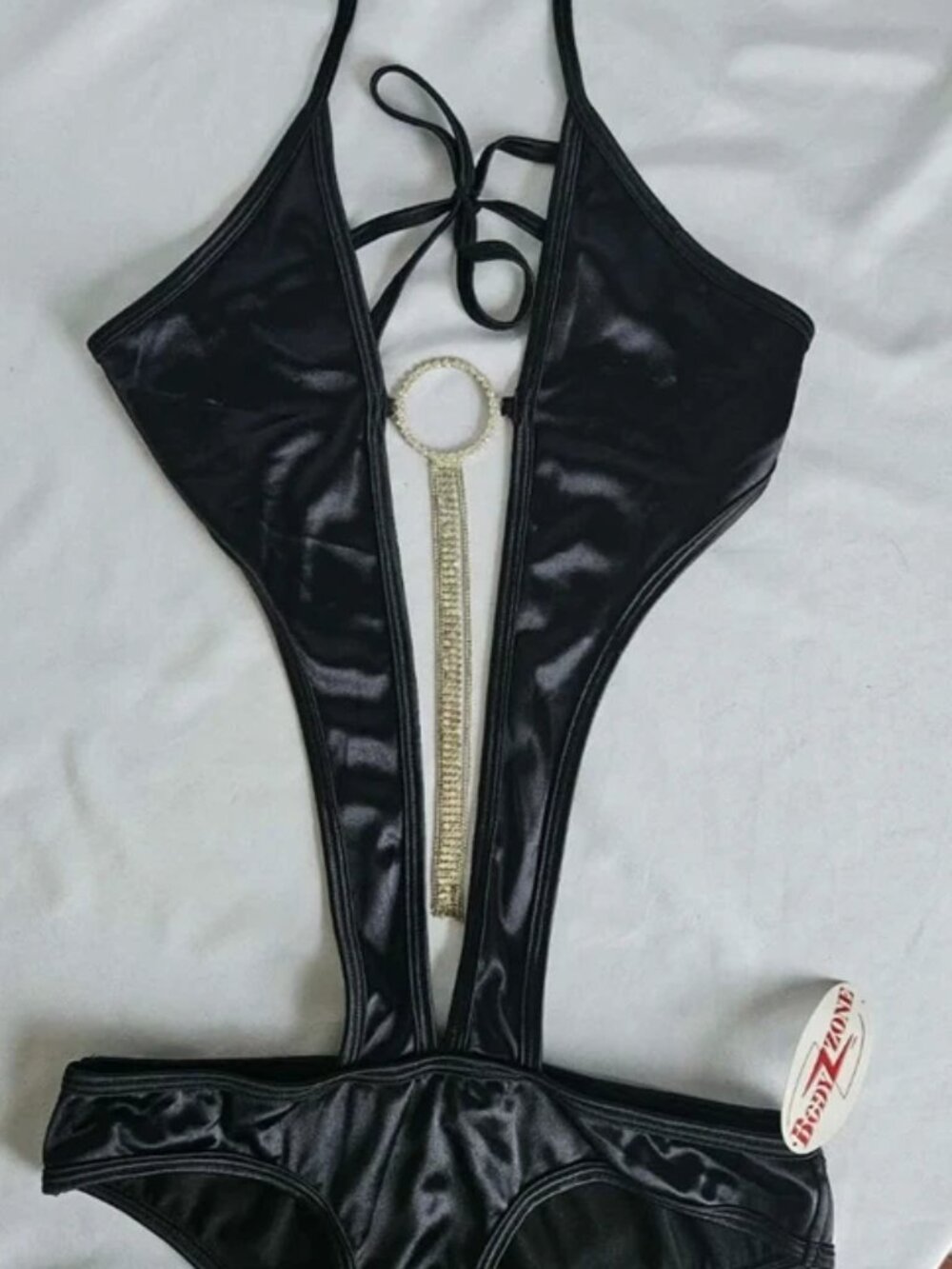 BodyZone Rhinestone Swimsuit New with Tags Sparkle One-Piece Swimwear Sexy | NWT - Picture 2 of 5
